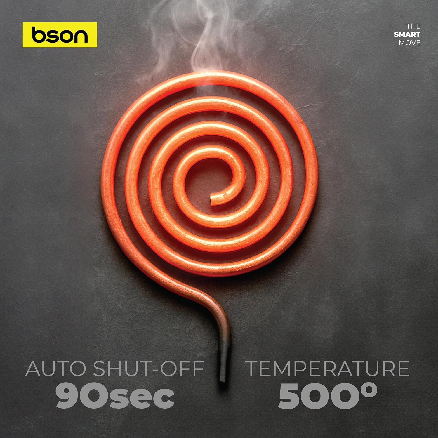 Bson Classy Bhukoor Incense Burner,15 uses per recharge, 90 Sec auto shut-off - Black