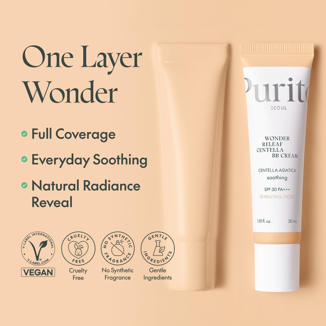Purito Wonder Releaf Centella BB Cream No 21 Light Beige SPF 30 PA+++ 30ml