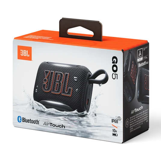 JBL Go 5 Portable Bluetooth Speaker, Waterproof and Dustproof - Black