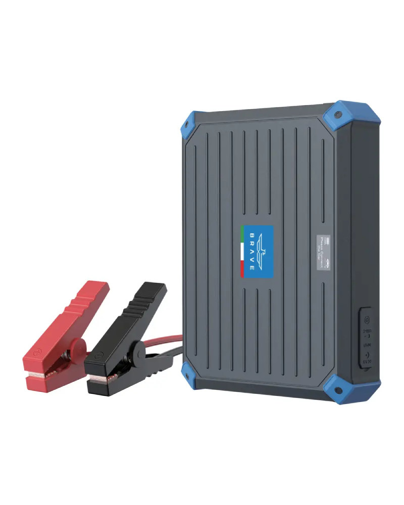 Brave Super Capacitor Jump Starter 1300A 12V – Battery-Free, Self-Charging in 3 Minutes - Grey