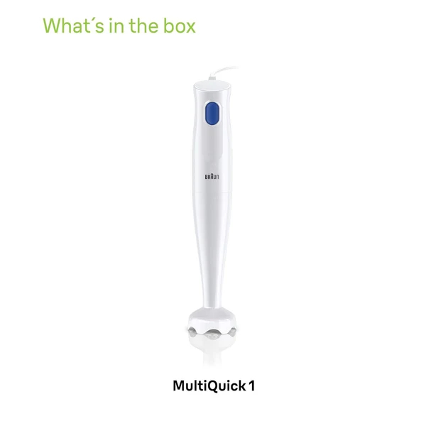 Braun MultiQuick 1 Hand Blender 450W, MQ10.000PWH - White
