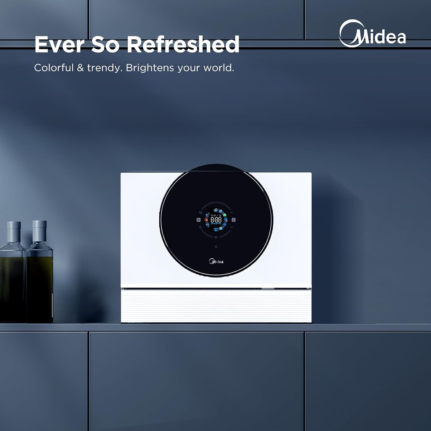 Midea Counter Top Dishwasher with 6 Place Settings & Auto Open Door - Black & White