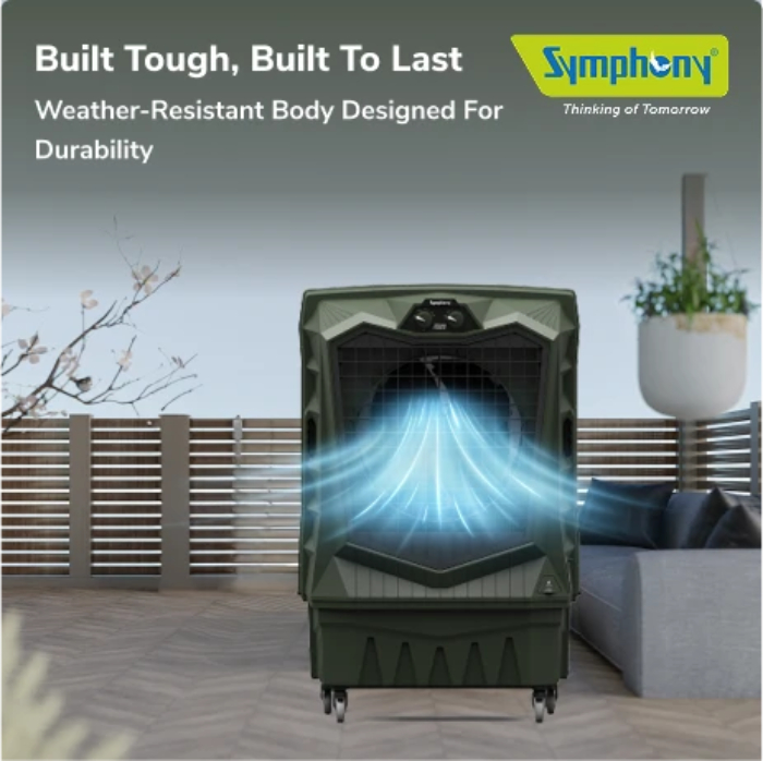Symphony Air Force 100 Desert Air Cooler, Powerful Jet Fan - Militry Green