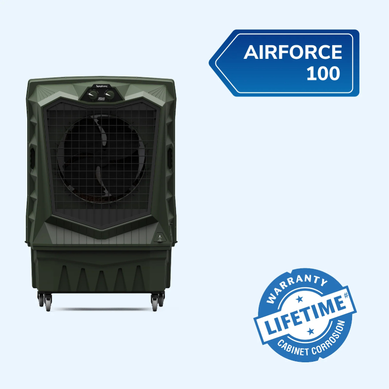 Symphony Air Force 100 Desert Air Cooler, Powerful Jet Fan - Militry Green