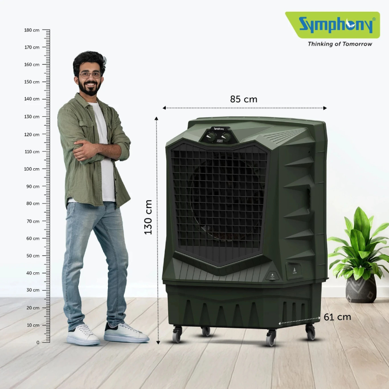 Symphony Air Force 100 Desert Air Cooler, Powerful Jet Fan - Militry Green