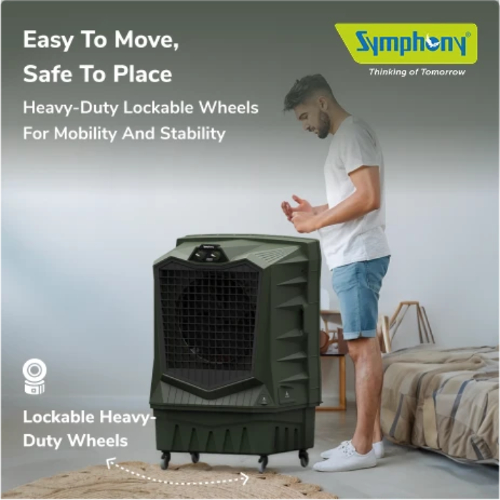 Symphony Air Force 100 Desert Air Cooler, Powerful Jet Fan - Militry Green
