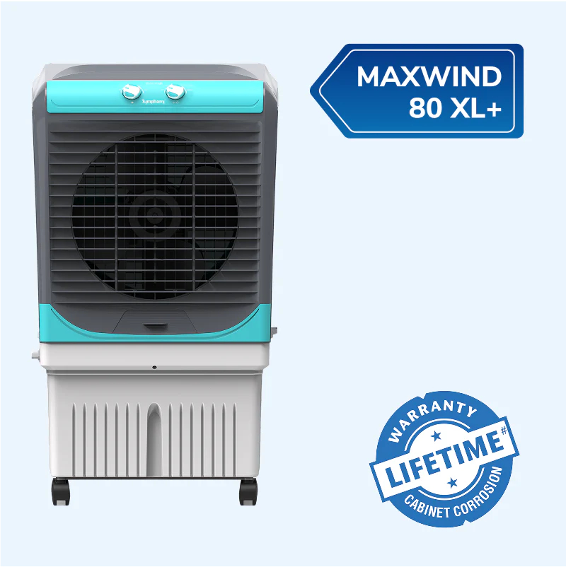 Symphony 80 L Desert Air Cooler Desert Air Cooler - Grey & Blue