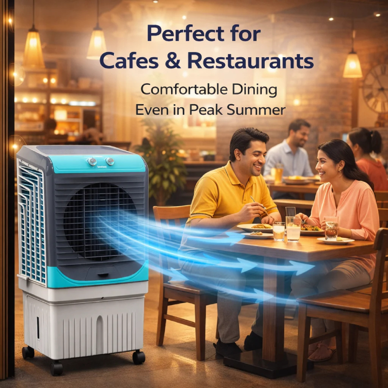 Symphony 80 L Desert Air Cooler Desert Air Cooler - Grey & Blue