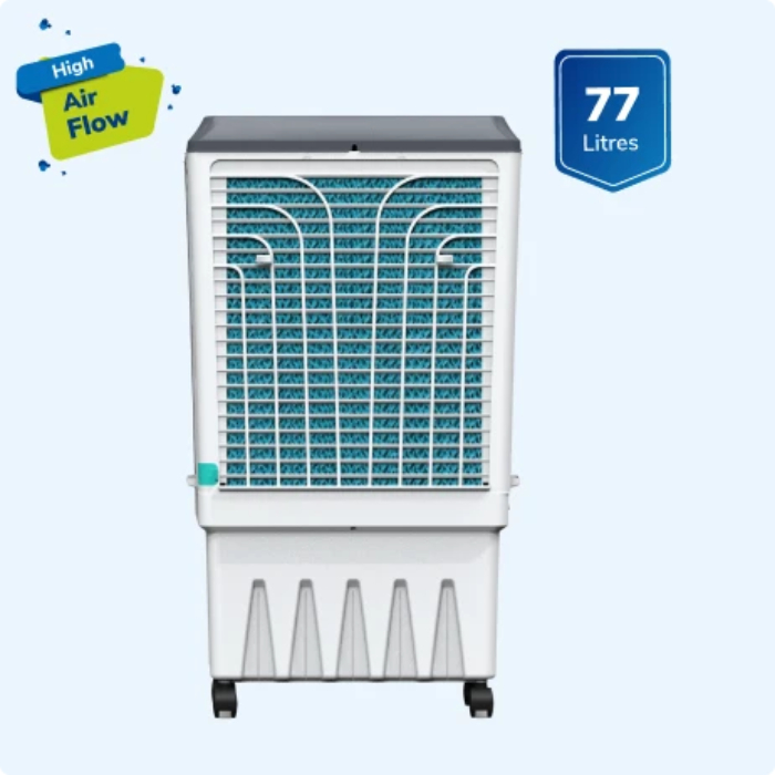 Symphony 80 L Desert Air Cooler Desert Air Cooler - Grey & Blue