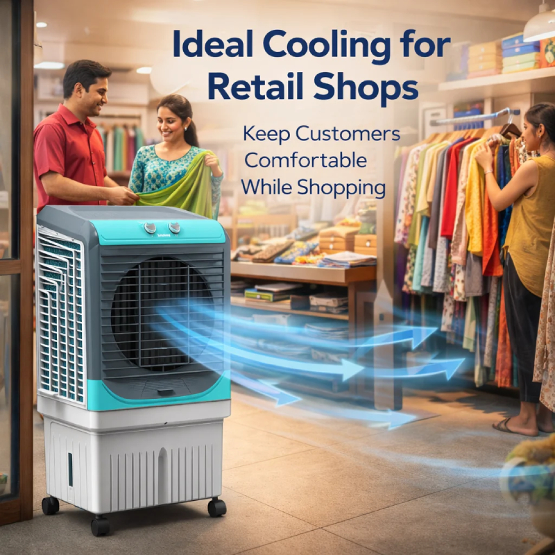 Symphony 80 L Desert Air Cooler Desert Air Cooler - Grey & Blue
