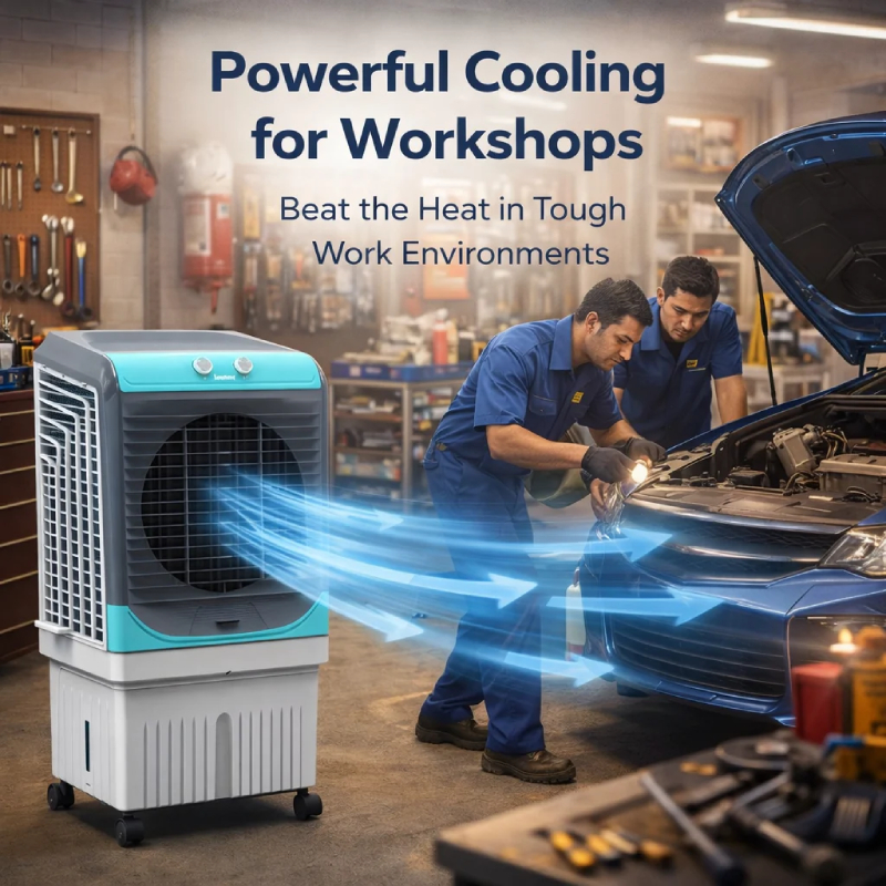 Symphony 80 L Desert Air Cooler Desert Air Cooler - Grey & Blue