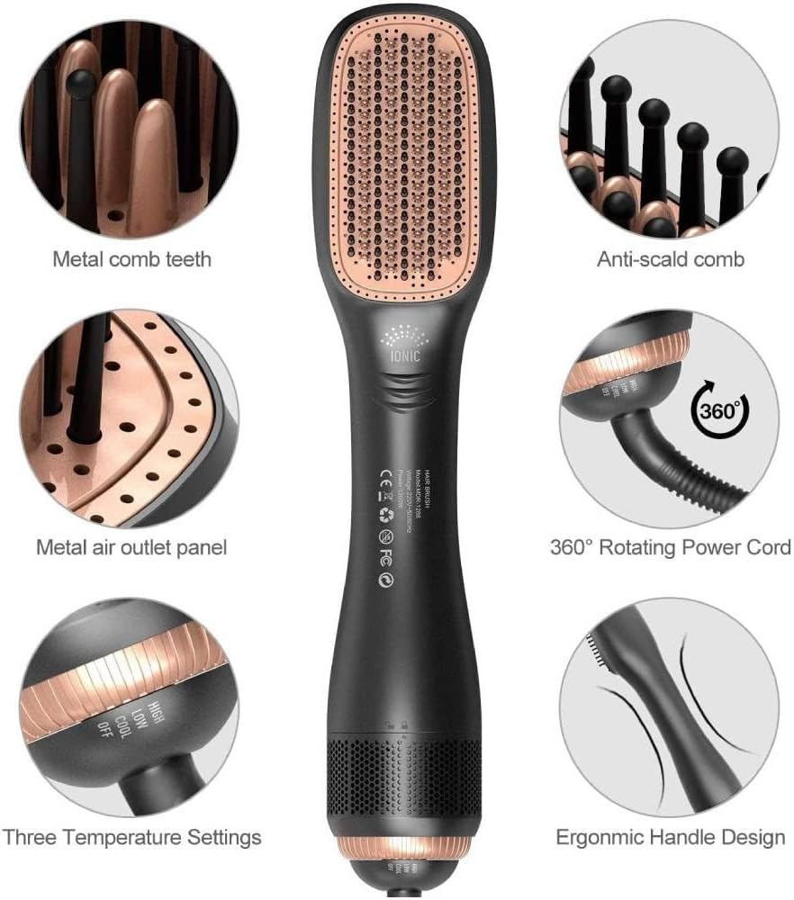 Joy Professional 2 in 1 Hair Dryer & Styling Brush FDD-02901 - Black