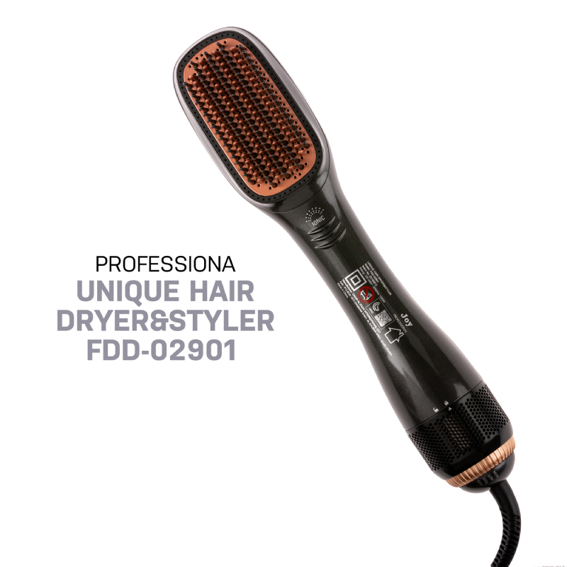 Joy Professional 2 in 1 Hair Dryer & Styling Brush FDD-02901 - Black