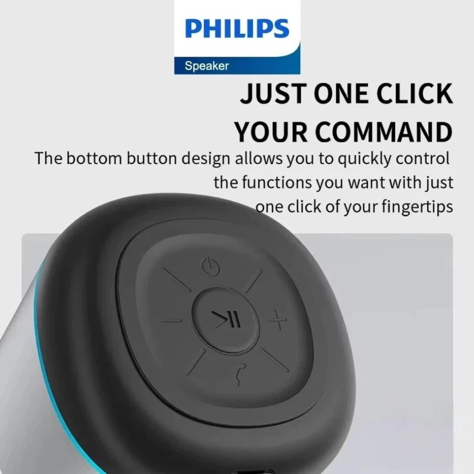 Philips TAS1009 Bluetooth Speaker With Built-in 1200mAh Battery - Silver
