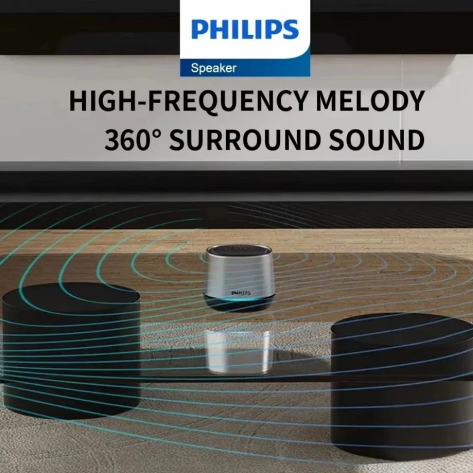 Philips TAS1009 Bluetooth Speaker With Built-in 1200mAh Battery - Silver