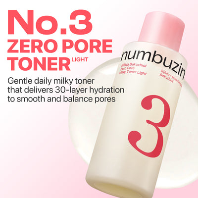 Numbuzin No.3 Bifida Bakuchiol 50 Ferments 200ml Milky Toner – Hydrating Toner for Pores