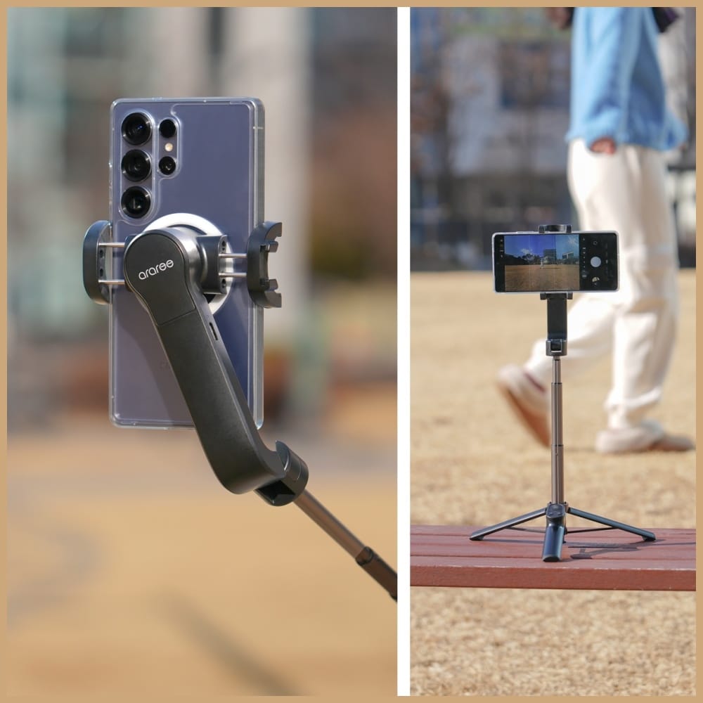 Araree Selfie Pod Gimbal 1X Selfie Stick with Tripod - Black