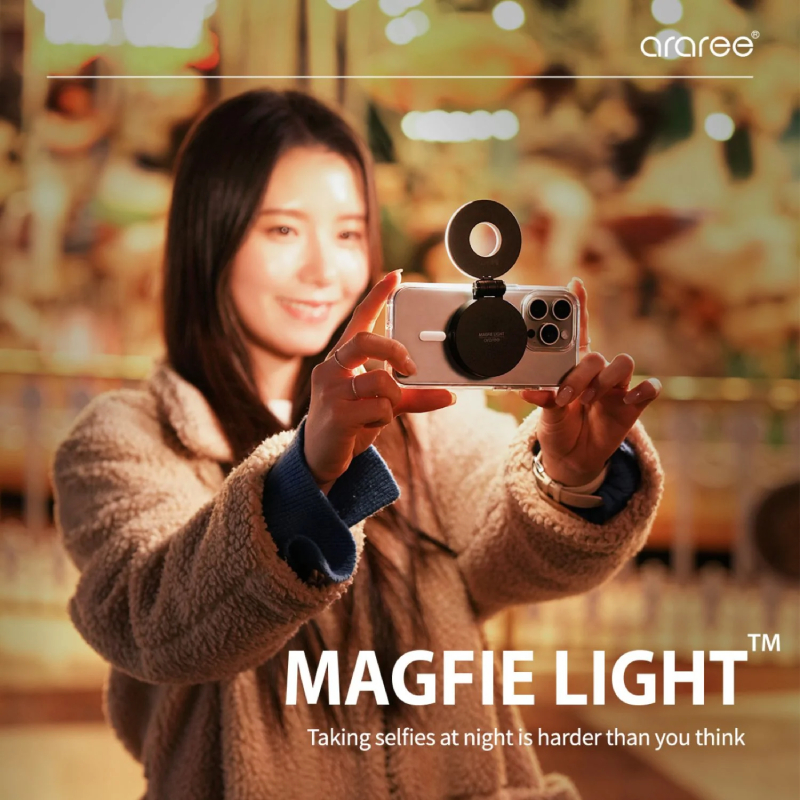 Araree Magfie Light MagSafe LED Selfie Light - Black