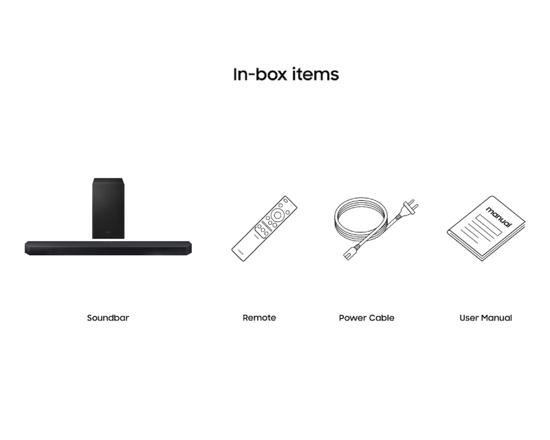 Samsung Q-Series 320W Soundbar 3.1.2ch Subwoofer, HW-Q600H - Black
