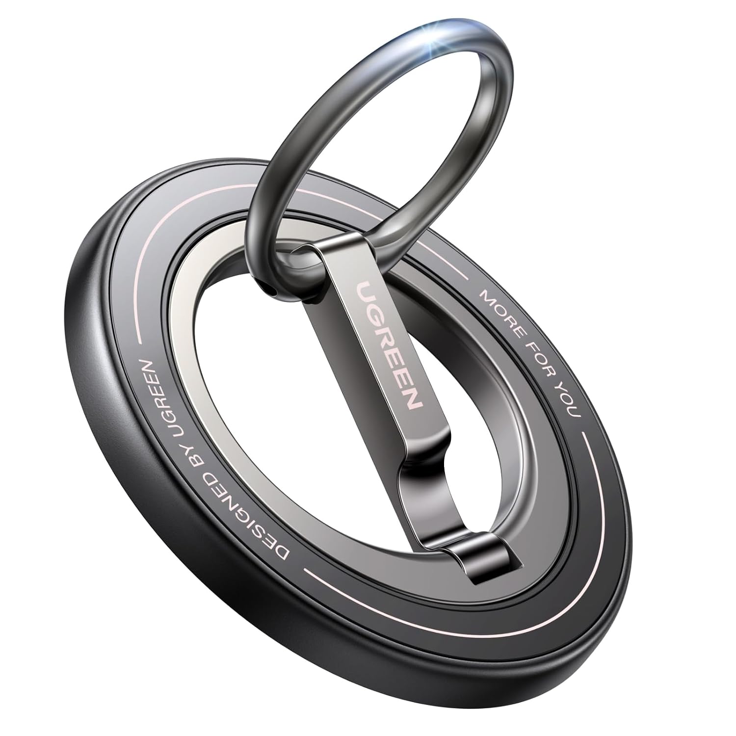 UGREEN MagSafe-Compatible Magnetic Phone Ring Holder & Stand - Grey