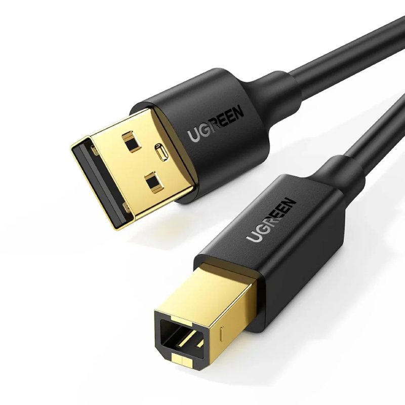UGREEN US135 USB 2.0 AM to BM Print Cable 2m - Black