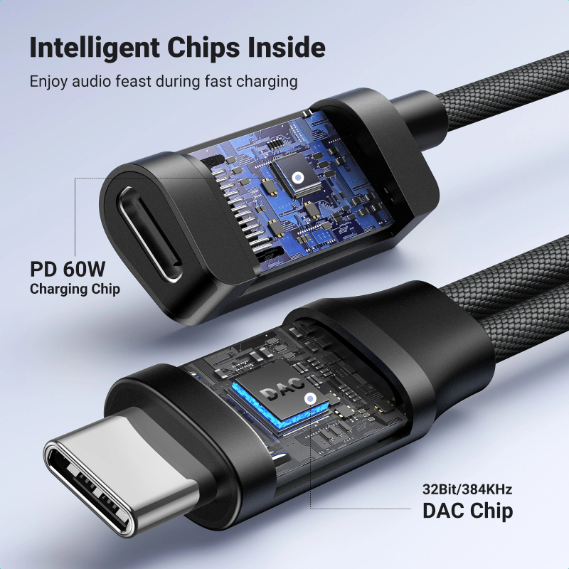 UGREEN Magnetic USB-C to 3.5mm Audio Adapter with Power Delivery - Black