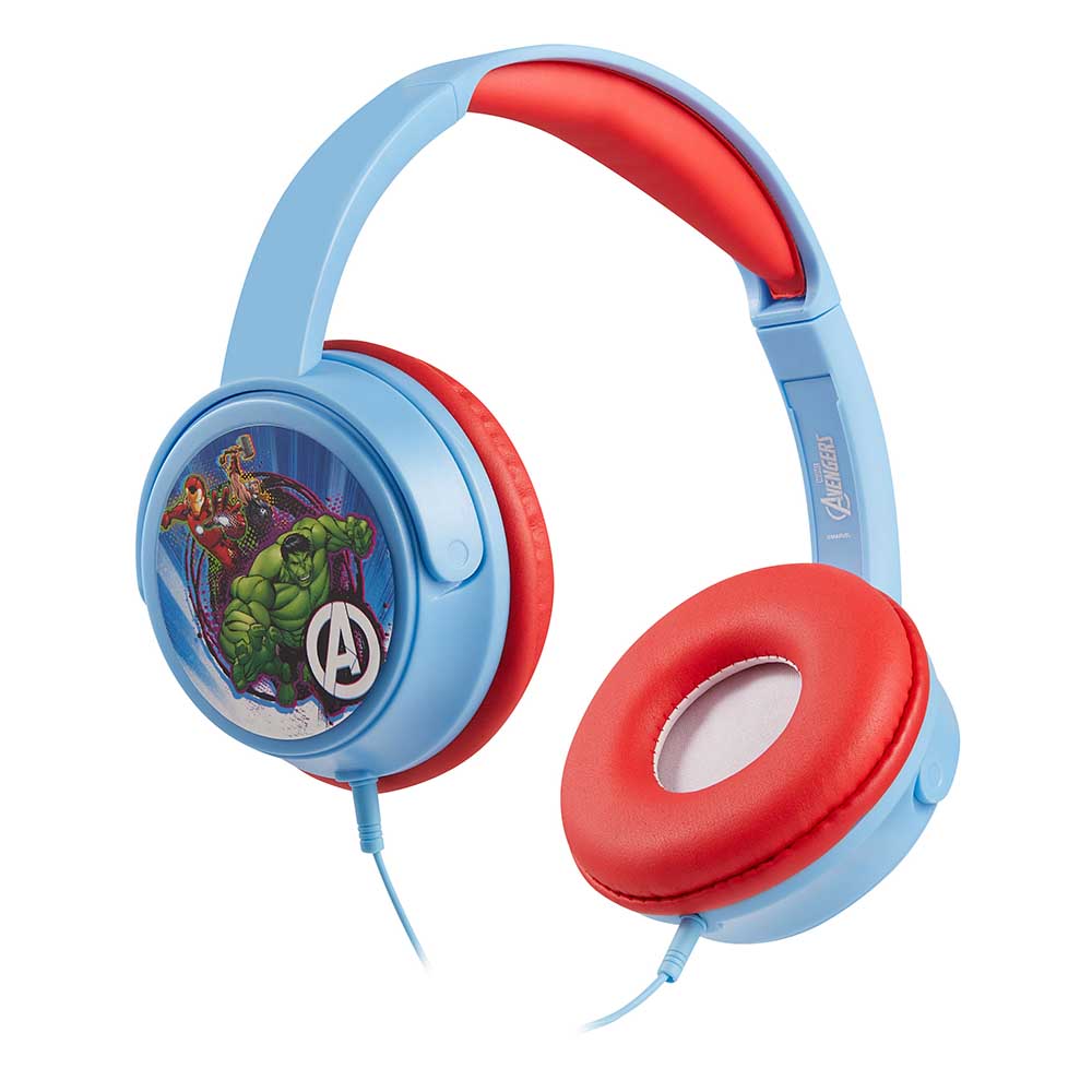 Marvel Avengers Stereo Headphones With Padded Ear Cups - Blue & Red