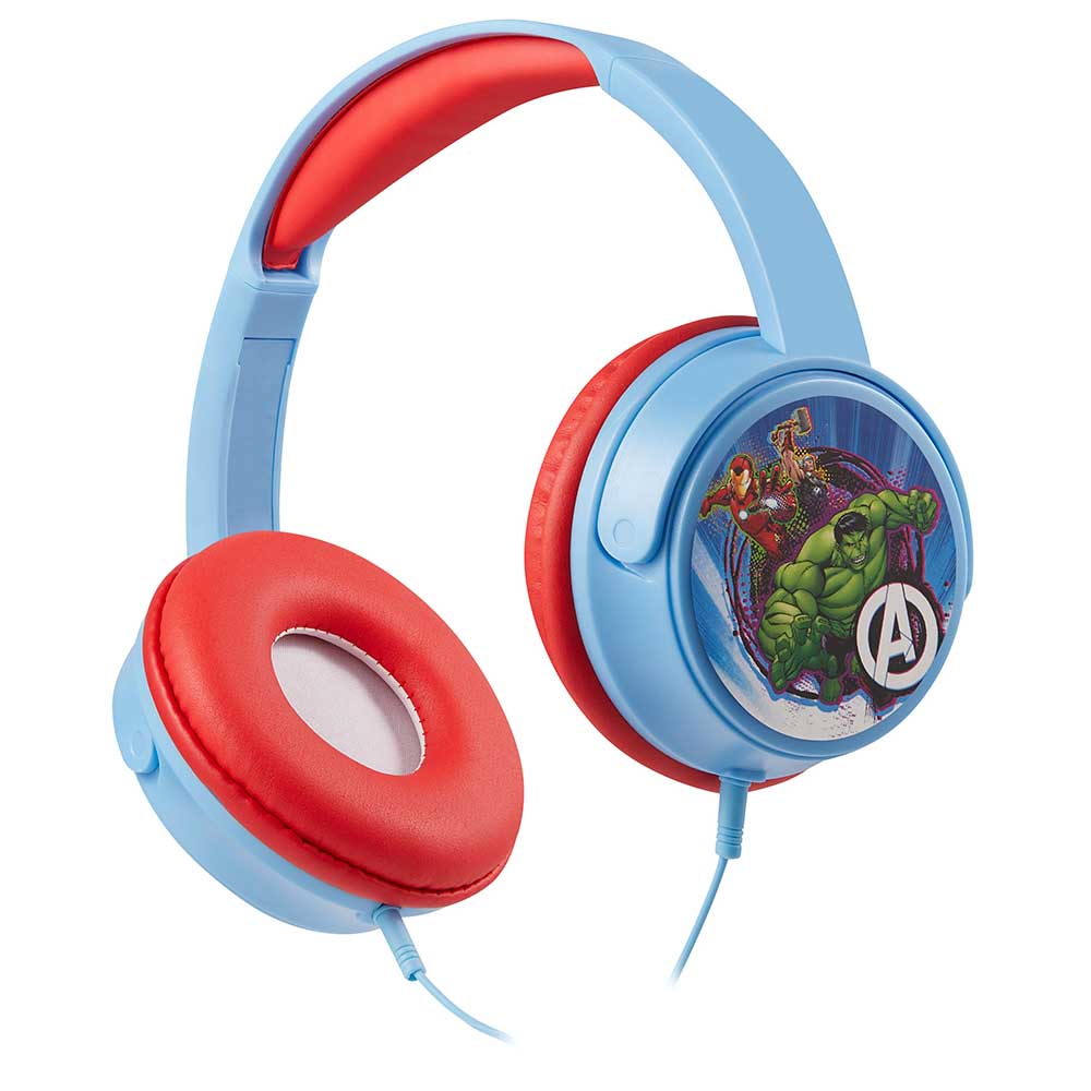 Marvel Avengers Stereo Headphones With Padded Ear Cups - Blue & Red