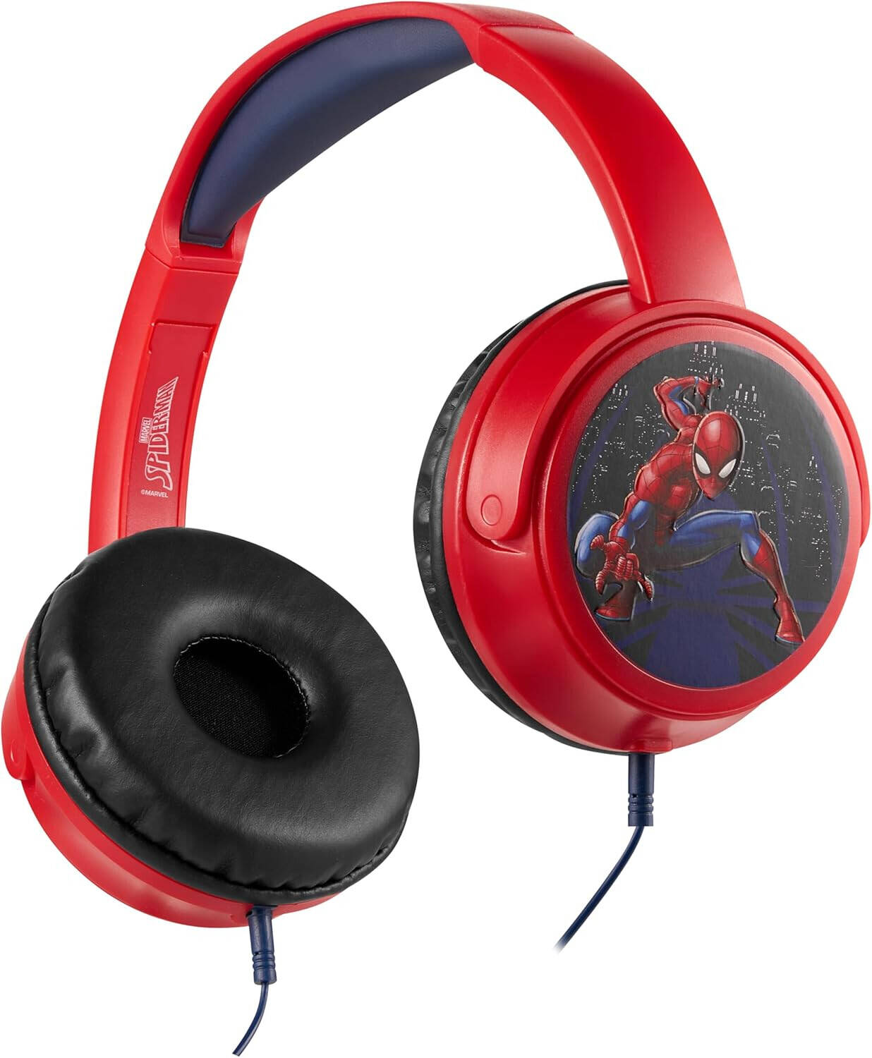 Marvel Spiderman Aux Headphone Padded & Swivel Earcups - Red & Blue