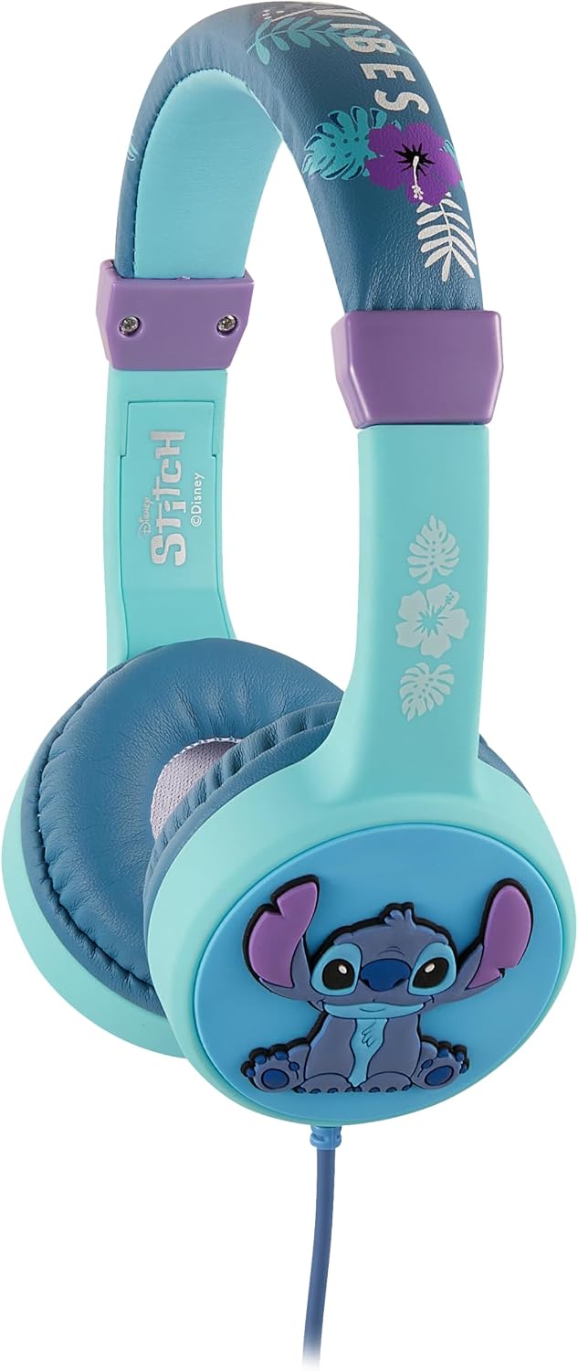 Disney Stitch 3D Aux Headphone Adjustable Band Padded Earcups - Blue