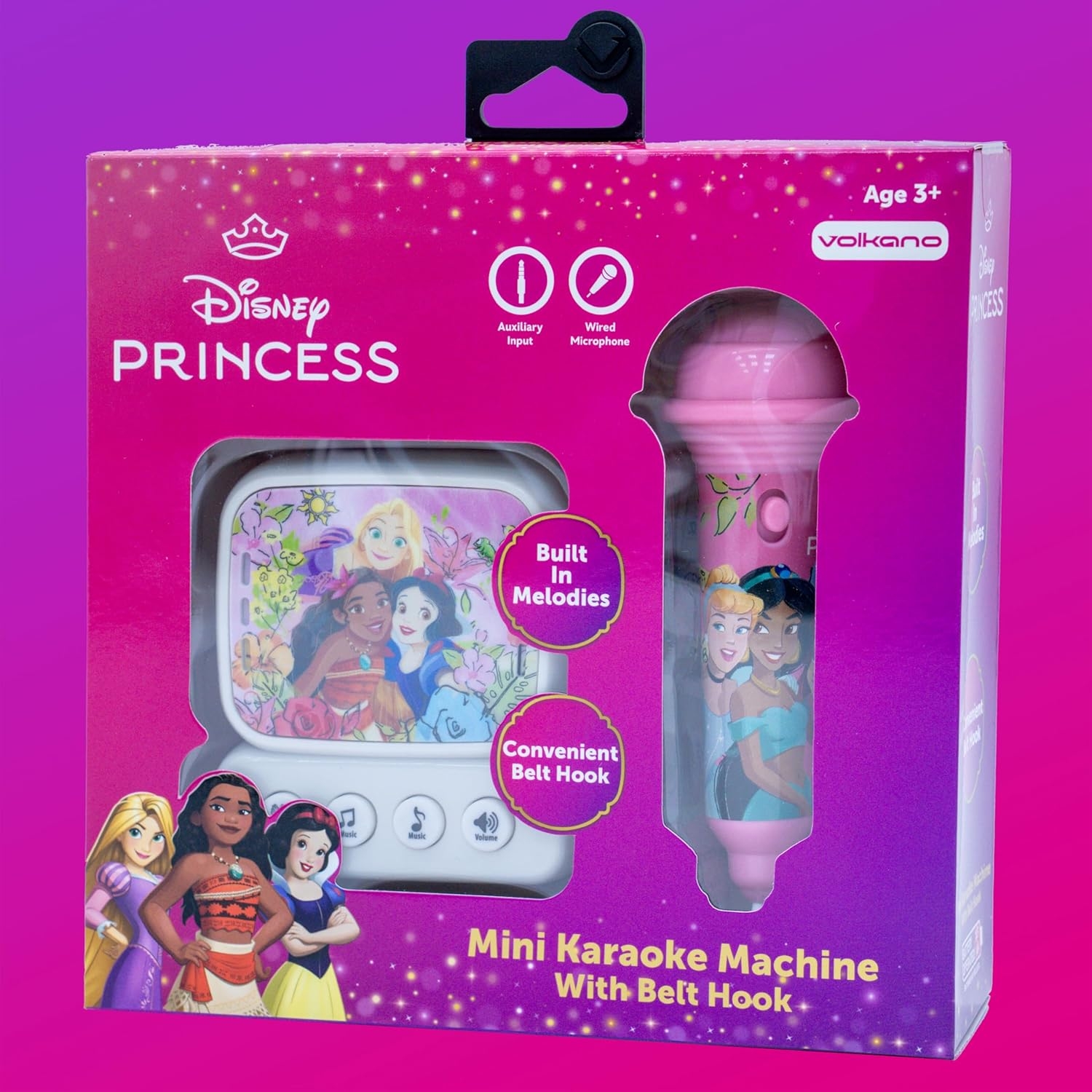 Disney Princess Small Karaoke Machine for Kids - Pink & White