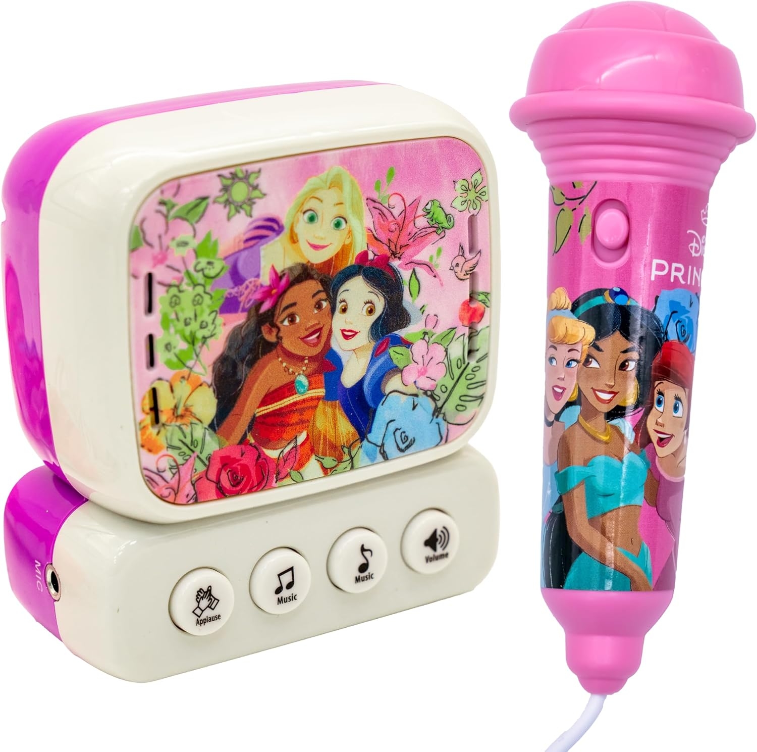 Disney Princess Small Karaoke Machine for Kids - Pink & White