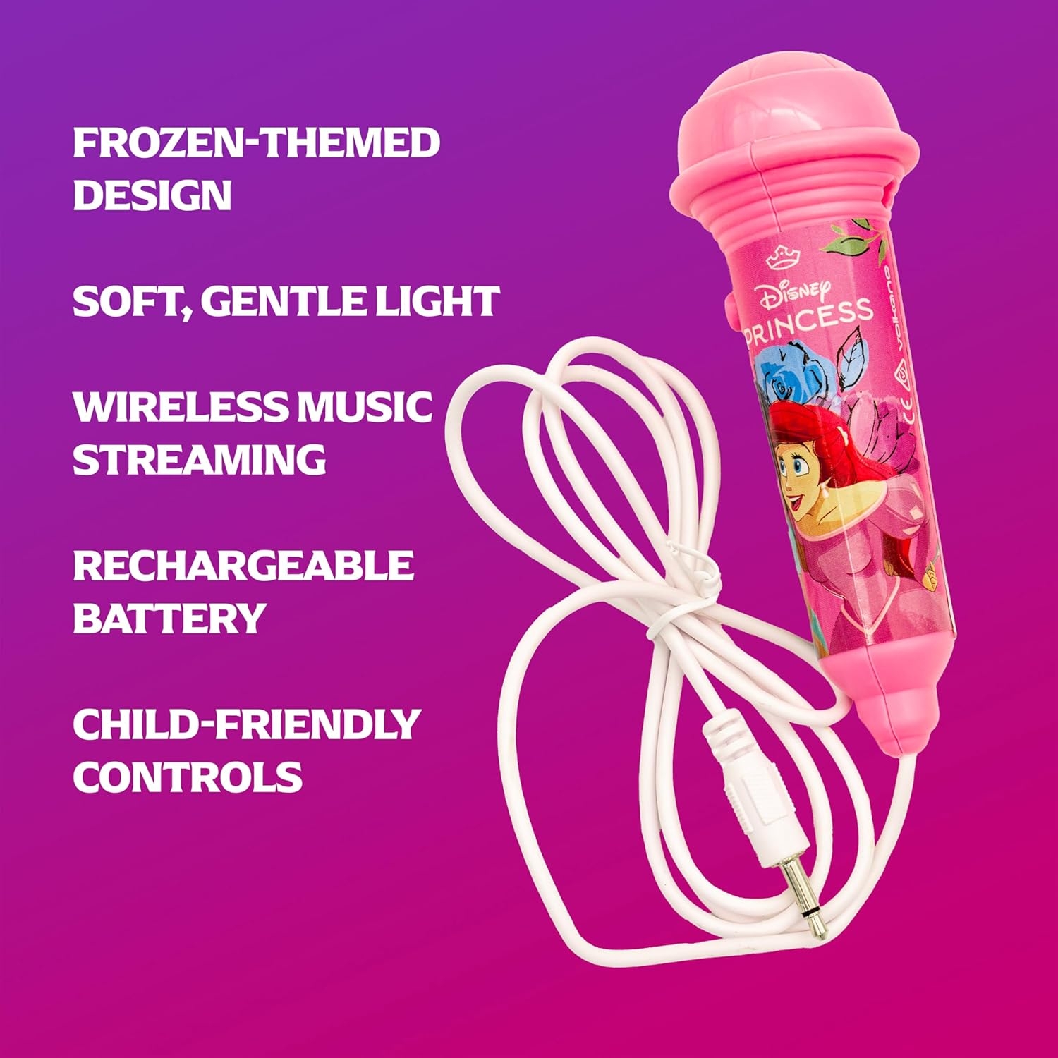 Disney Princess Small Karaoke Machine for Kids - Pink & White