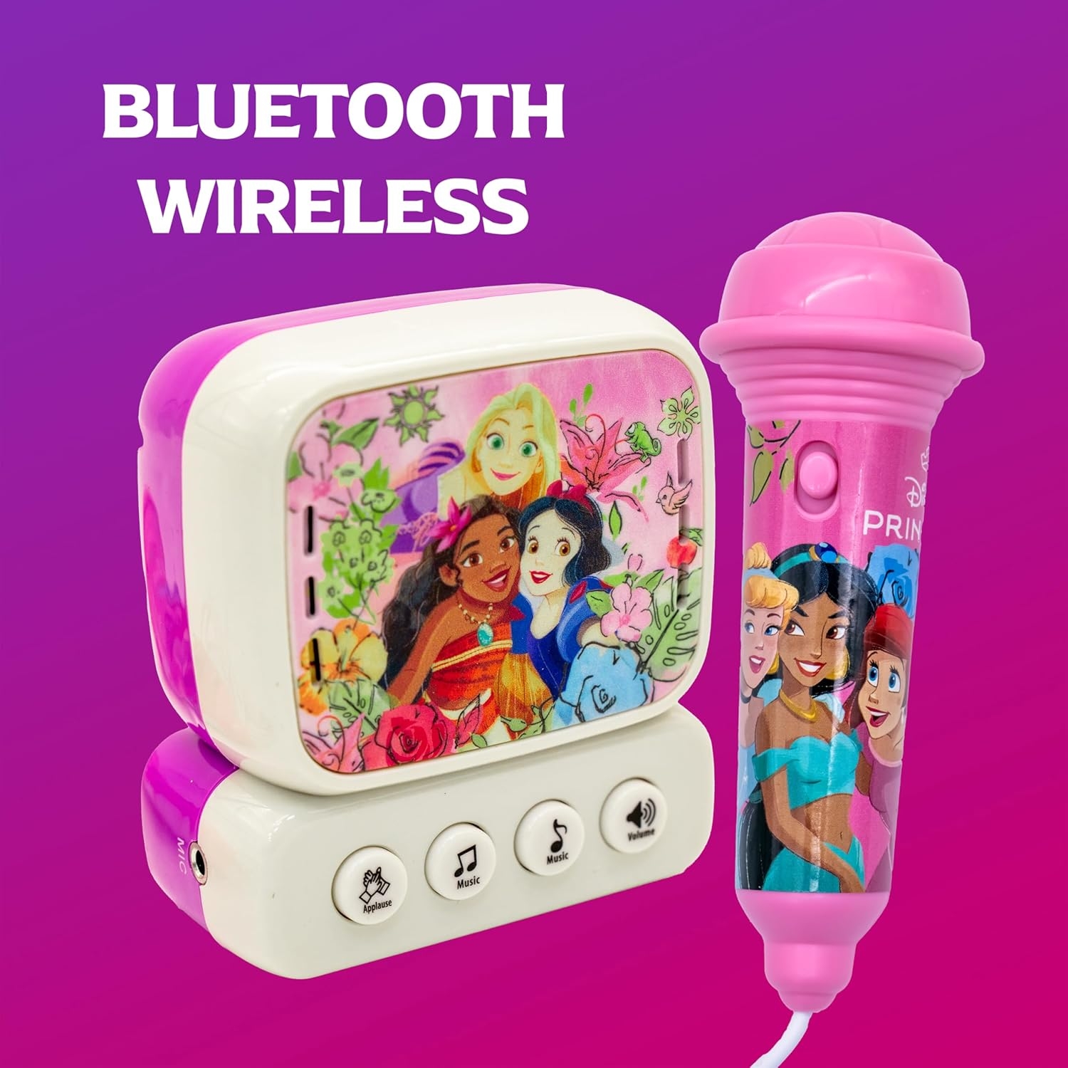 Disney Princess Small Karaoke Machine for Kids - Pink & White