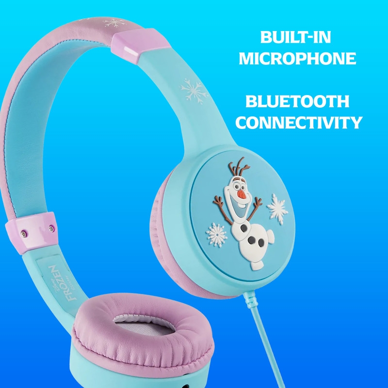 Disney Frozen 3D Wired On-Ear Headphones for Kids - Blue & Pink