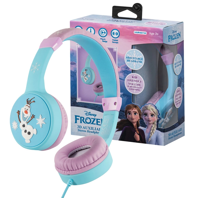 Disney Frozen 3D Wired On-Ear Headphones for Kids - Blue & Pink