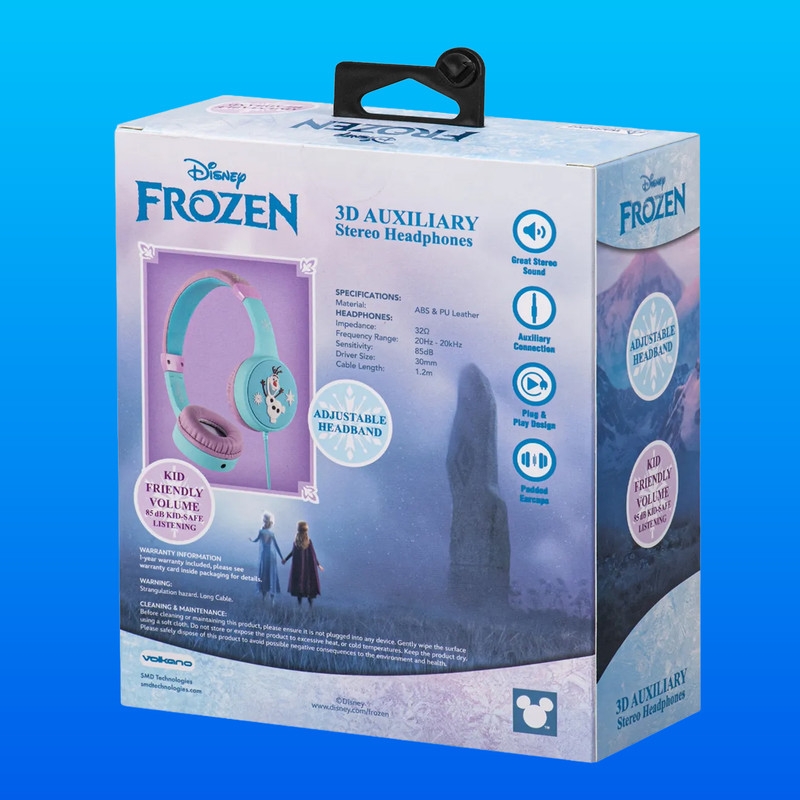 Disney Frozen 3D Wired On-Ear Headphones for Kids - Blue & Pink