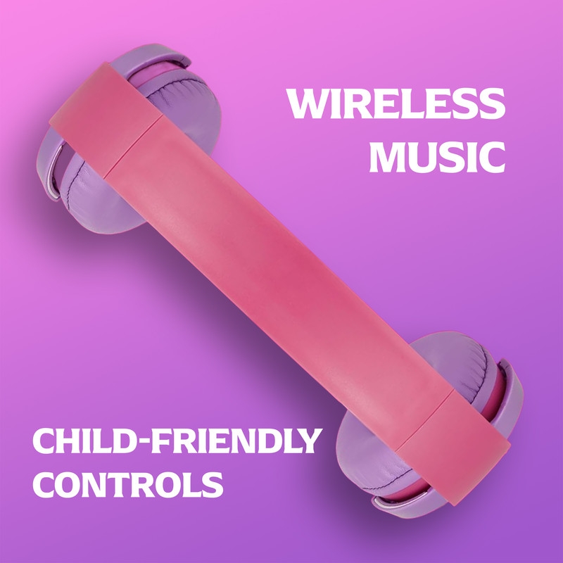 Disney Princesses Bluetooth Wireless Stereo Headphones - Purple & Pink