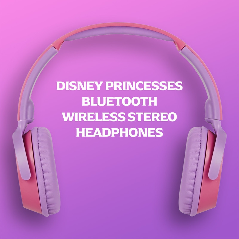 Disney Princesses Bluetooth Wireless Stereo Headphones - Purple & Pink
