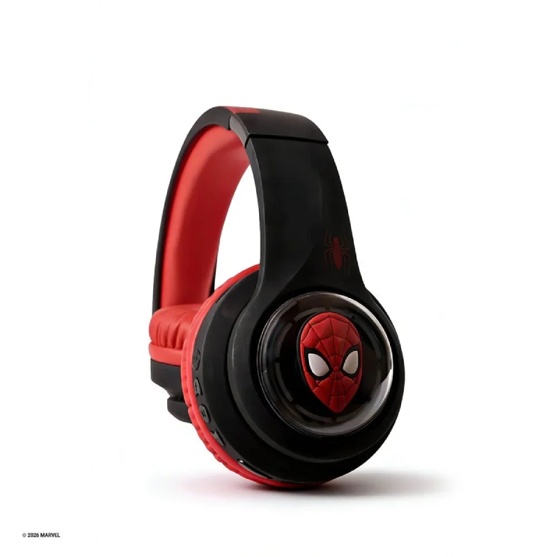 Marvel Spider-Man Kids 3D Bluetooth Wireless Headphones - Black & Red