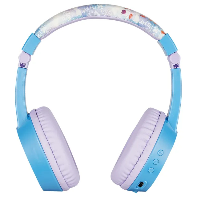 Disney Frozen Padded Bluetooth Wireless Stereo Headphones - Blue & Purple