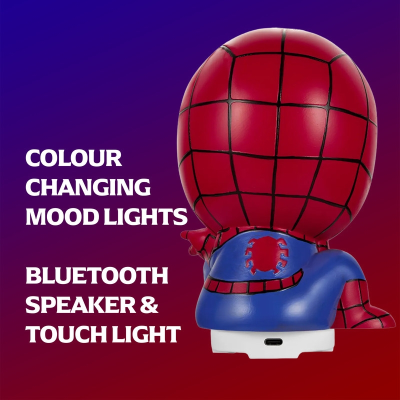 Disney Spiderman LED 8 Inch Bluetooth Speaker with Mood Light - Red
