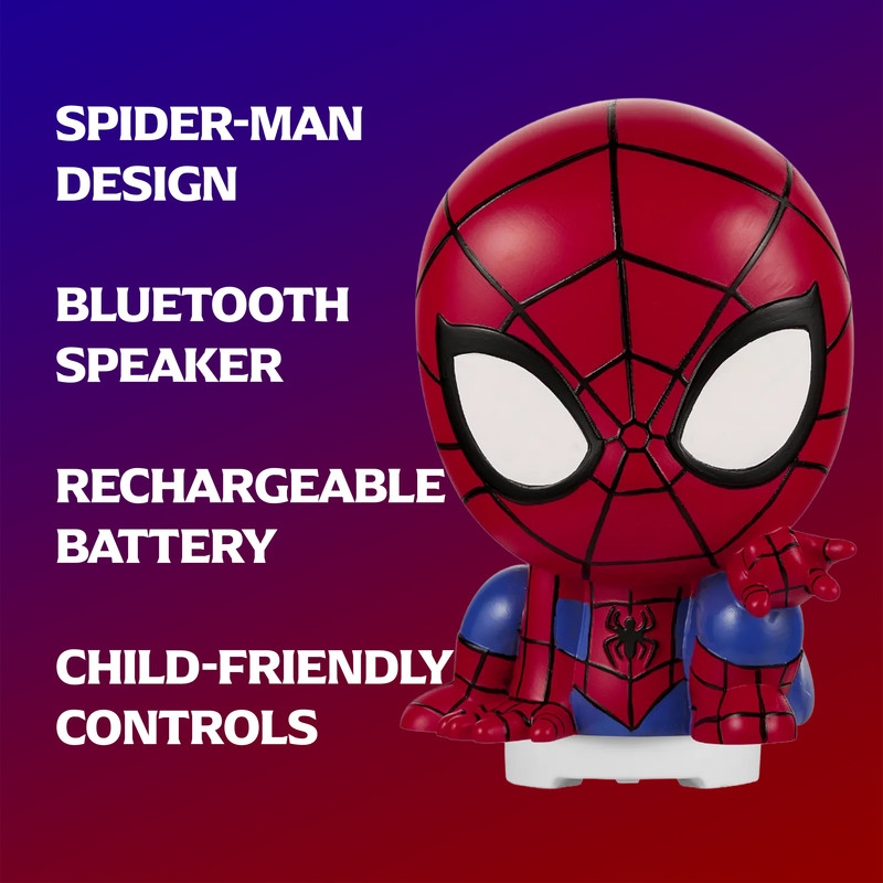 Disney Spiderman LED 8 Inch Bluetooth Speaker with Mood Light - Red