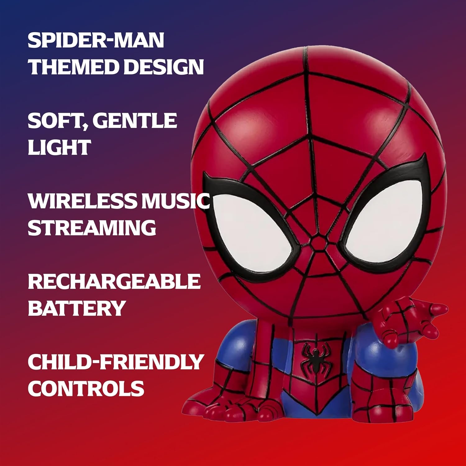 Disney Spider-Man Bluetooth Headphones with 3D Touch Light Combo - Blue & Red