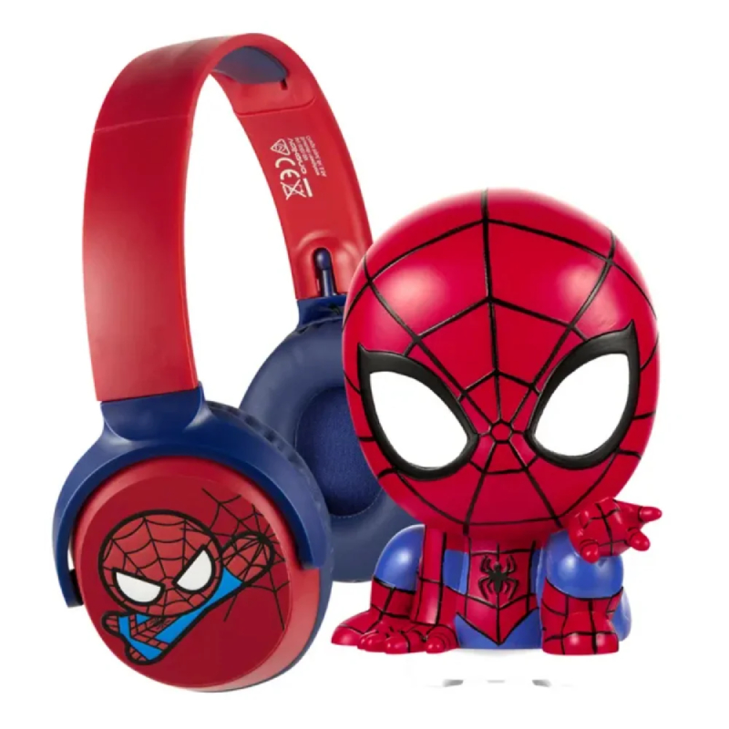Disney Spider-Man Bluetooth Headphones with 3D Touch Light Combo - Blue & Red