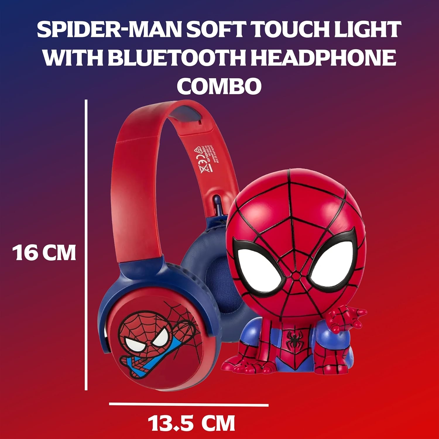 Disney Spider-Man Bluetooth Headphones with 3D Touch Light Combo - Blue & Red