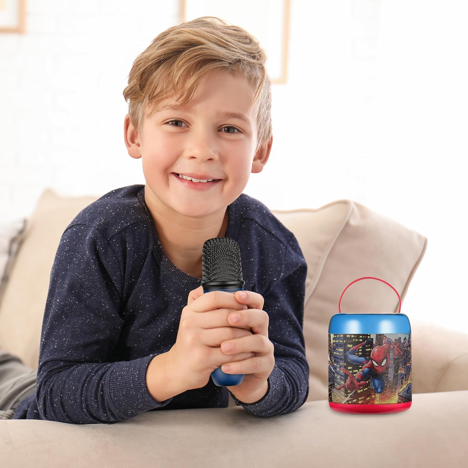 Marvel Spider-Man LED Karaoke Bluetooth Speaker with Microphone