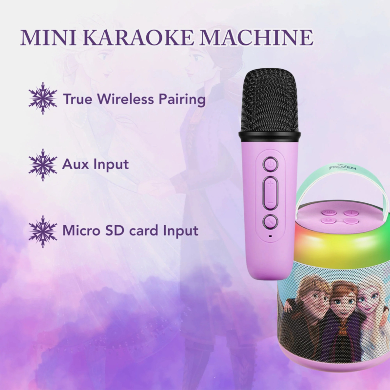 Disney Frozen Cylinder Karaoke Machine with Bluetooth Mic