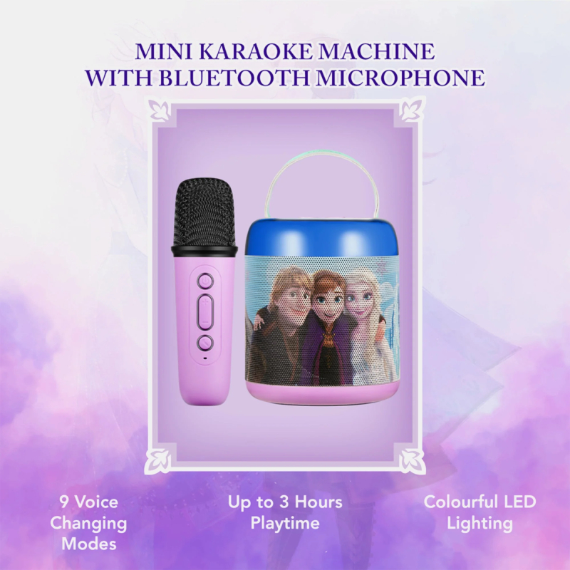 Disney Frozen Cylinder Karaoke Machine with Bluetooth Mic
