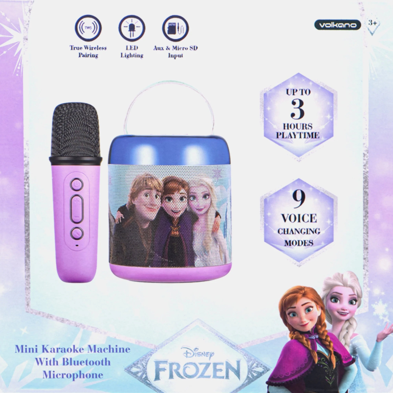 Disney Frozen Cylinder Karaoke Machine with Bluetooth Mic